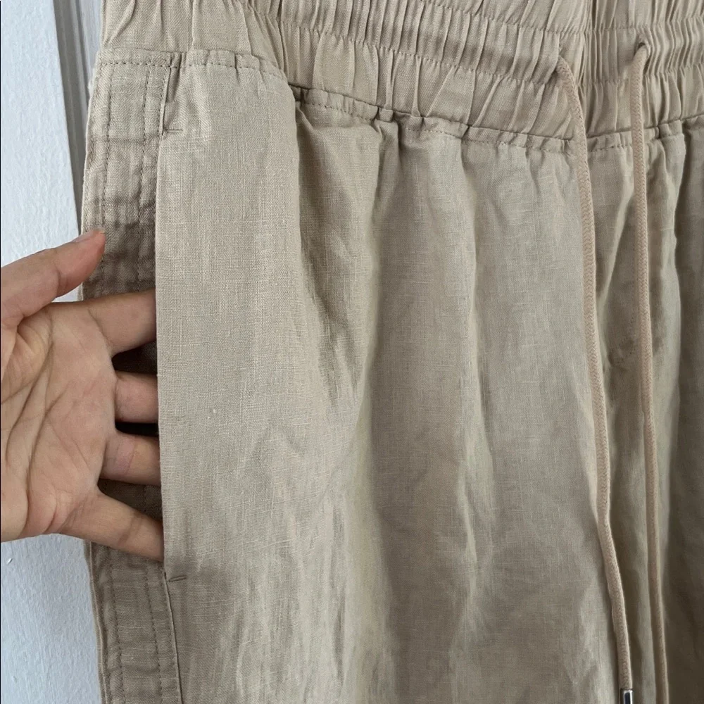 Quince 100% European Linen Wide Leg Pants JDA01 Beige L - Picture 12 of 17
